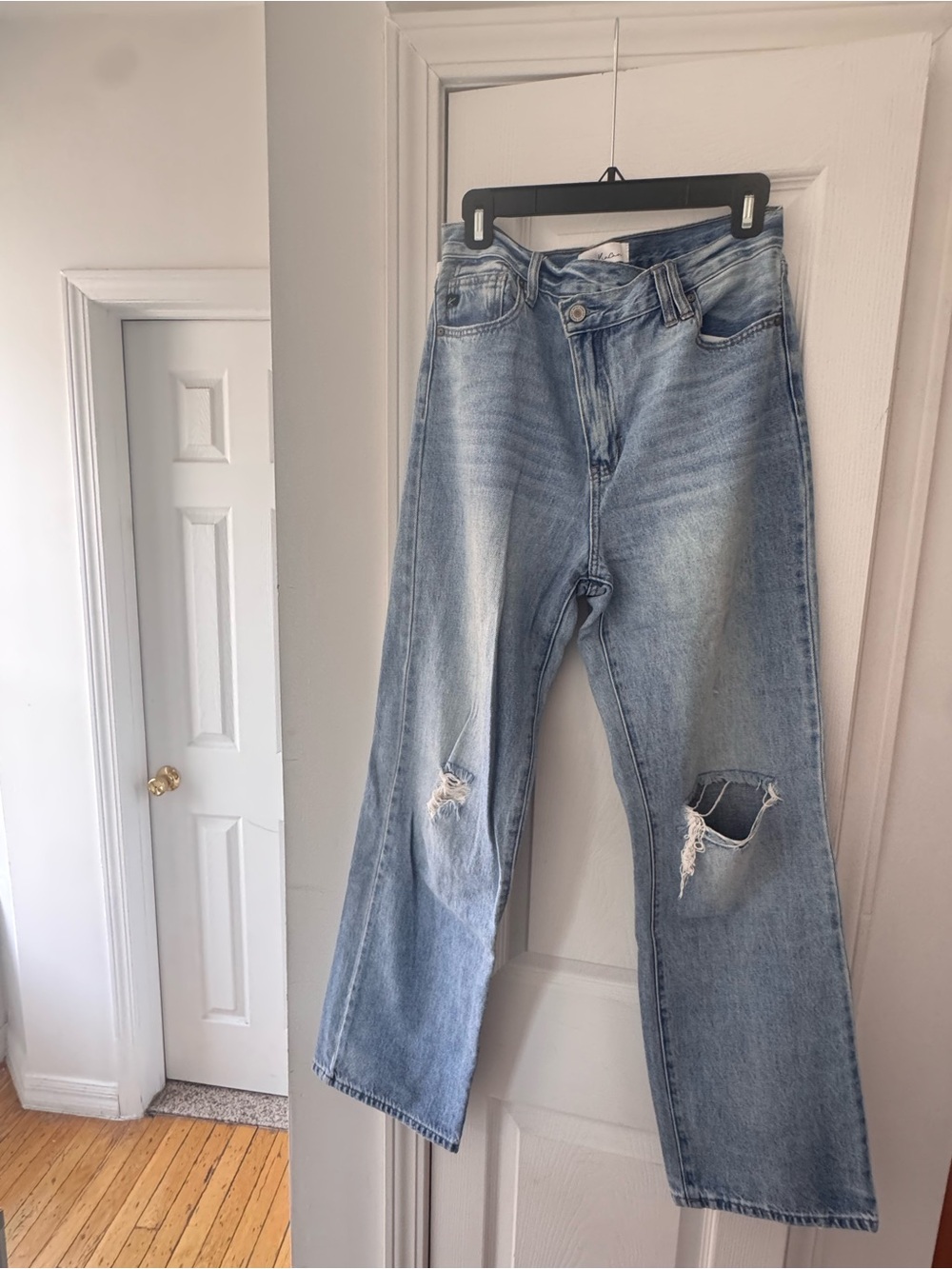 KanCan Light Blue Distressed Straight Jeans
